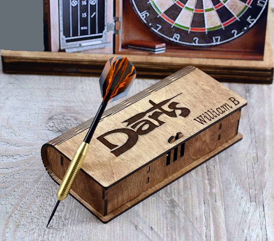 pub ＆ lodging wood darts case Amazon.com: King's Head Dark Wood Dartboard Cabinet Set
